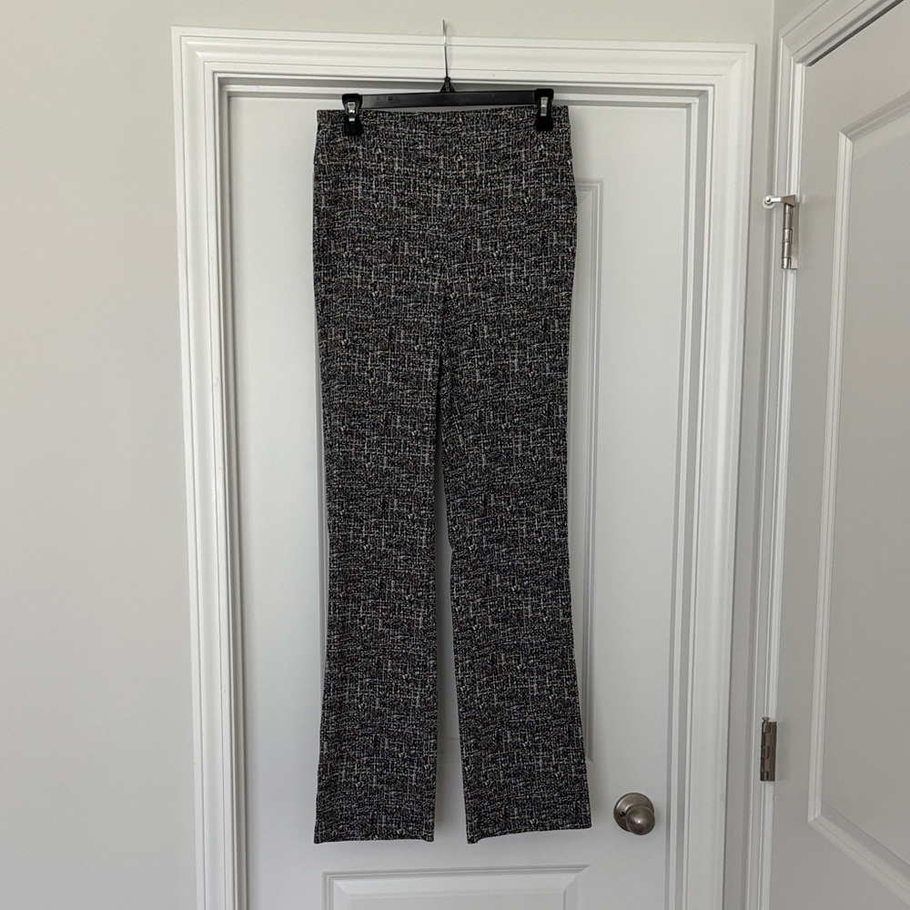 Soho Apparel Black and White Geometric Flare Pants